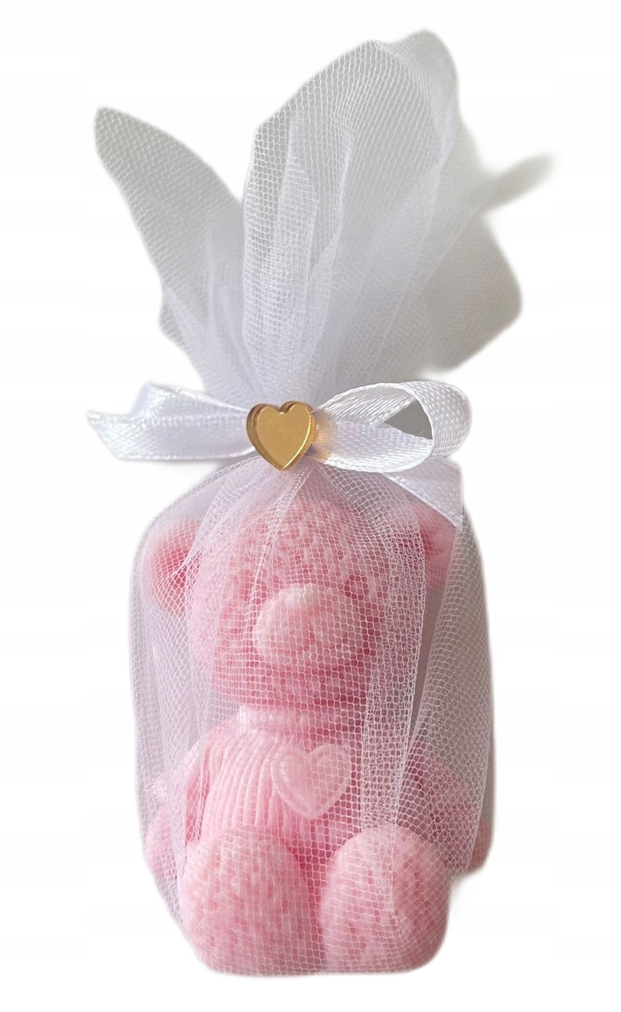 Świeca Sojowa Miś Podziękowanie Chrzest Komunia Babyshower róż