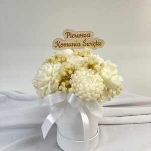Flower Box Świece Sojowe Wieczny Bukiet Prezent Pierwsza Komunia Święta