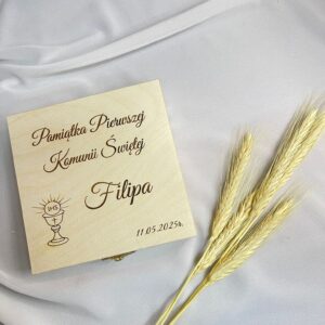 PAMIĄTKA PIERWSZEJ KOMUNII ŚWIĘTEJ SKRZYNKA PREZENT Personalizacja