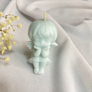 Świeca Sojowa Aniołek Podziękowanie Chrzest Komunia Baby shower niebieski