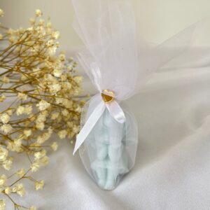 Świeca Sojowa Aniołek Podziękowanie Chrzest Komunia Baby shower niebieski